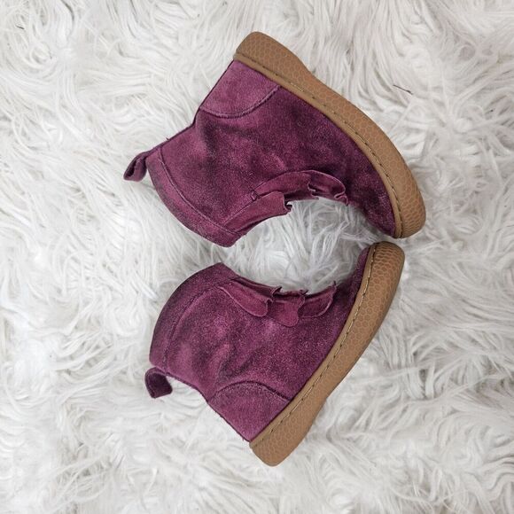 LIVIE & LUCA Boots Pepper Mulberry Mauve Pink Baby Girl Size 5 Ruffle - Picture 2 of 7